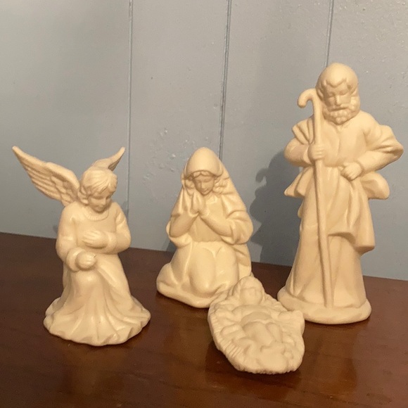 NWT in box glass Christmas nativity scene white - Picture 3 of 11